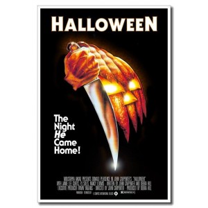 Halloween Horror Pumpkin Face With Knife 12"x8" Movie Silk Poster New  Cool Gift   112685195814